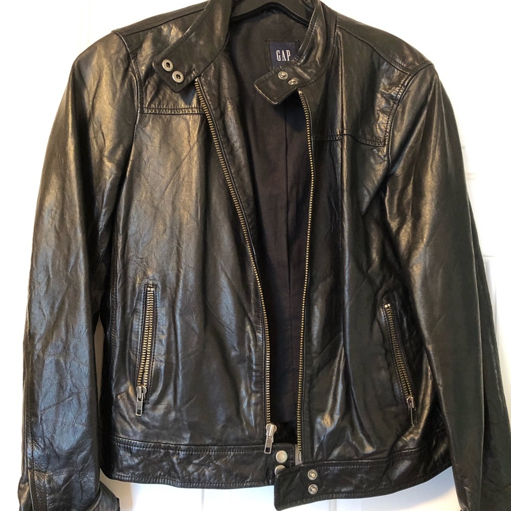 Gap leather motorcycle jacket